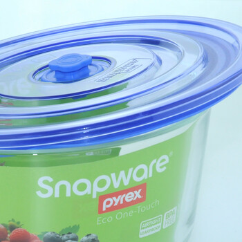 康宁snapware耐热玻璃保鲜盒 气密式密封圆形微波炉饭盒便当盒 烤箱适用  3050m 圆形3050ml