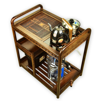 
                                        金灶（KAMJOVE） 金灶KW-6300A小茶桌带轮可移动茶车全实木泡茶车茶台茶具 鸡翅木茶车+青花瓷茶具                