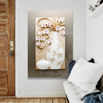 
                                                            福雕家饰（RELIFE）客厅装饰画3D立体玄关画单幅壁画现代简约沙发背景墙画挂画 板画 沁心花语 框画 80cm*120cm*1                