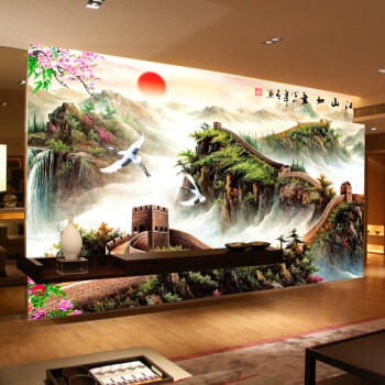 
                                        卡蒂奇 十字绣客厅新款风景大画万里长城江山如画客厅大画 大格满绣棉线 240*140CM四股绣                