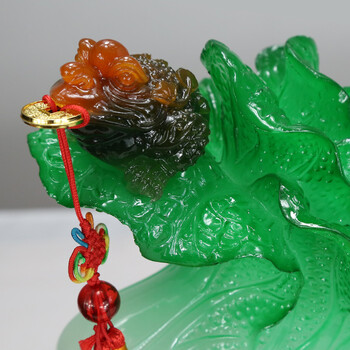 百福臻 金蟾白菜貔貅摆件 特大号开业礼品 乔迁家居装饰工艺品摆设 大号 貔貅摆件