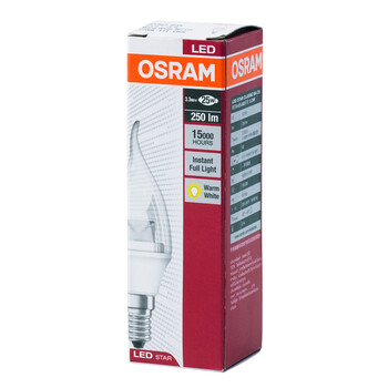 欧司朗 （OSRAM ）LED透明拉尾泡 E14 暖白色 3.3W单只装