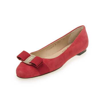 Salvatore Ferragamo 菲拉格慕 女士红色绒面羊皮VARINA 系列平跟鞋 0592126 5.5码/36码 ml