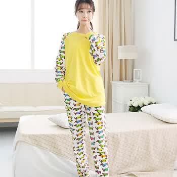 2014<em>秋冬韩版</em>高档<em>女款</em>100%纯棉<em>可外穿睡衣</em>家