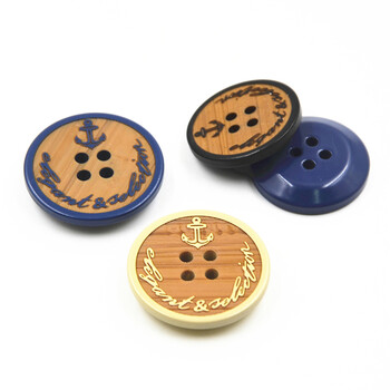 
                                        迈利达树脂木纹四眼钮扣大衣 休闲外套纽扣扣子 米黄 18mm(2颗)                