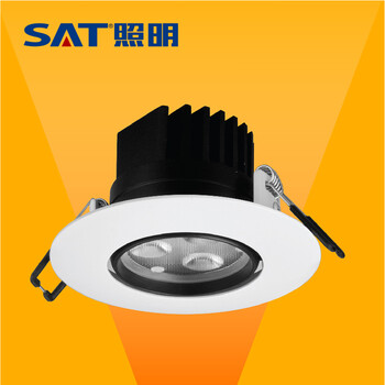 SAT照明68系列大面板家居天花射灯LED一体化天花灯3W/5W白色开孔7-8cm 圆形 5W象牙白 4000K暖白光