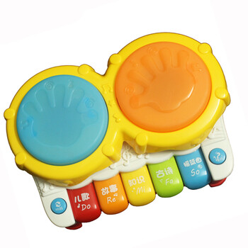 五星电动手拍鼓幼儿音乐拍拍鼓6个月婴儿玩具