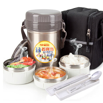 T2510日本泰福高正品不锈钢真空保温饭盒儿童焖烧壶保温桶大容量多层便当盒超长保温 T2510