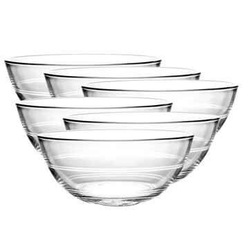 多莱斯 DURALEX2013A法国原装进口钢化玻璃透明色餐碗210ml（6个装）