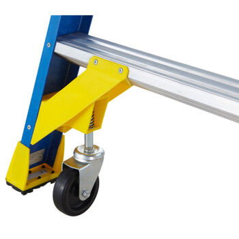 稳耐 werner P170-4CN FG 玻璃钢平台梯2.2米工业级绝缘人字梯带轮自锁防滑踏板四步工程梯