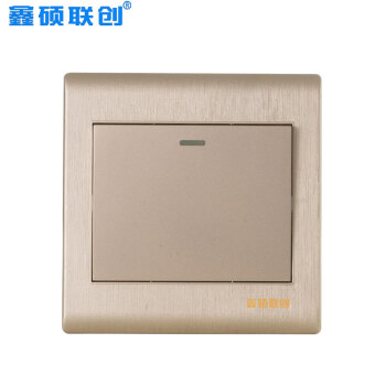 鑫硕联创开关面板 一开双控S85拉丝系列单开双控插座 香槟金K102