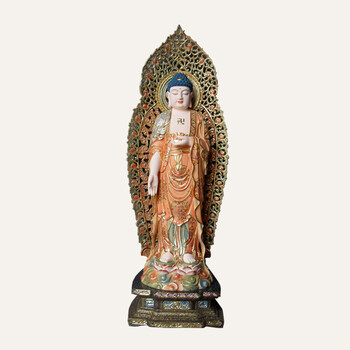 手工雕刻阿弥陀佛大日如来木雕佛像本命佛站像寺庙家居收藏摆件 68cm