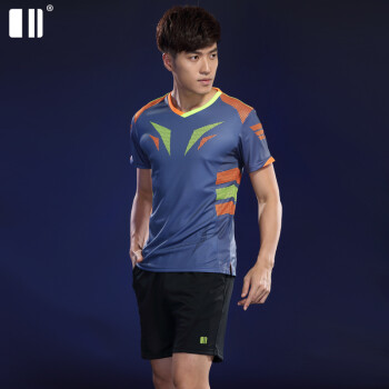 单双号官方定制专业速干羽毛球服套装男女款短袖网球服比赛运动服 男