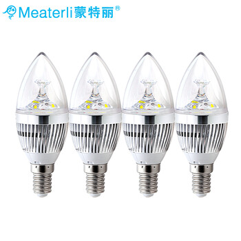 蒙特丽省电王 4支装LED尖灯泡3w E14小口 白光