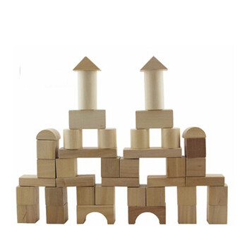 铭塔正品50粒桶装榉木木质动物积木益智玩具城市a8039
