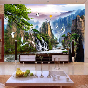 
                                        珍宝皇室蒙娜丽莎十字绣客厅新款迎客松流水生财风景山水画大幅锦绣山河卧室精准印花系列大画 满绣小版棉线 3股线绣 绣布尺寸 145*85厘米                