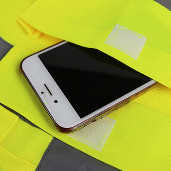 谋福CNMF8004系列反光马甲反光背心救援服荧光马甲作业警示服反光衣骑行环卫施工服可定制（口袋款 荧光黄）