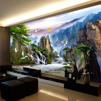 
                                        珍宝皇室蒙娜丽莎十字绣客厅新款迎客松流水生财风景山水画大幅锦绣山河卧室精准印花系列大画 满绣小版棉线 3股线绣 绣布尺寸 145*85厘米                