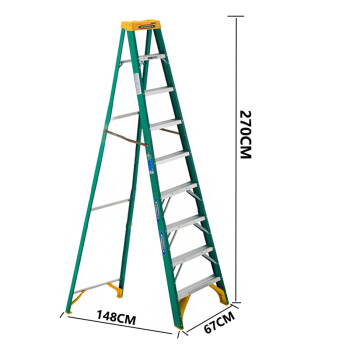 稳耐（werner）5909cn 折叠单侧人字梯2.7米玻璃钢工程梯子九步工业梯子电力电工绝缘梯子