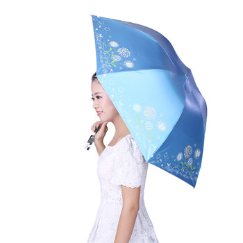 
                                        天堂伞 黑胶防晒遮阳伞晴雨防紫外线女创意折叠超轻三折铅笔伞太阳伞307E雪月风花 橙色17款                