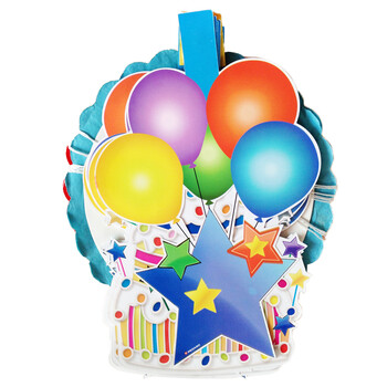 
                                                            孩派（HihgParty）生日派对宴会装饰布置用品卡通纸拉花纸拉条 气球蛋糕                