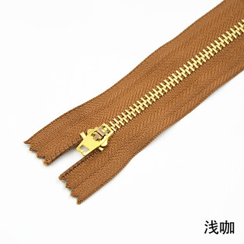 
                                        迈利达 4号金属铜闭尾拉链 牛仔裤休闲裤门襟拉链衣服袖子口袋拉链裙子铜拉链18cm 浅咖一条                