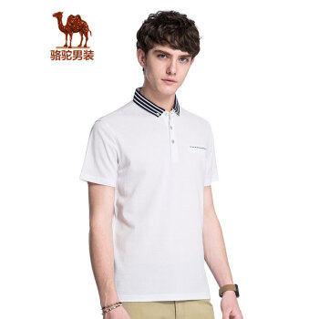 骆驼（CAMEL）男装 夏衬衫领丝光棉短袖打底衫棉质Polo衫上衣潮 白色 XL