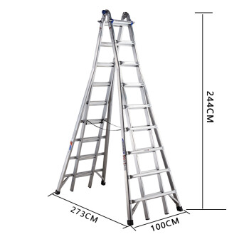 稳耐 werner MTX-15CN 摩天梯 铝合金伸缩式人字梯2.5米至4.5米多功能工业梯折叠双侧15步工程梯