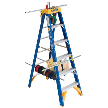 稳耐（werner）OBEL06 工程梯玻璃钢绝缘梯子单侧人字梯1.8米电工工作站电力安全梯工业级通信电信六步登高梯
