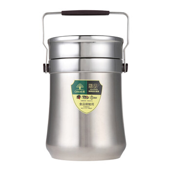 
                                        欧橡(OAK)不锈钢真空保温饭盒3层保温桶便当盒0X-2002 咖啡色1.6L                