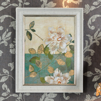 
                                        山迪客厅装饰画餐厅挂画田园风格沙发背景墙壁画三联有框画 花卉A两件套40x50                