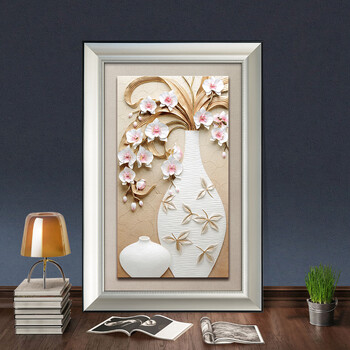 
                                                            福雕家饰（RELIFE）客厅装饰画3D立体玄关画单幅壁画现代简约沙发背景墙画挂画 板画 沁心花语 框画 80cm*120cm*1                