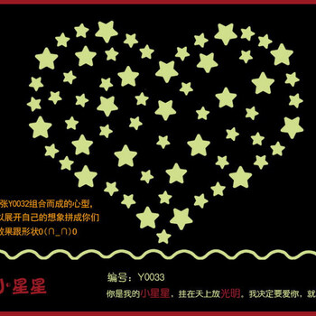 
                                                            夜光贴 小星星可移除自粘墙贴 发光小星星 如图 套                