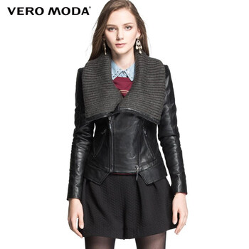 Vero Moda<em>多重</em>拉链针织高领休闲机车式短款<em>女</em>