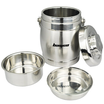 拜格BAYCO 不锈钢真空保温提锅具 1.5L鼓型饭盒BS4706