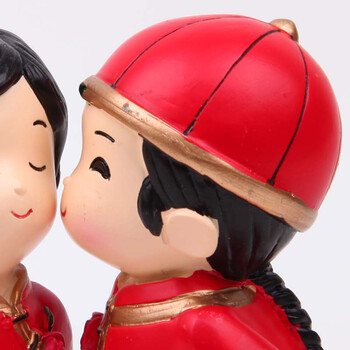 福嘉福结婚礼物新婚庆礼品树脂工艺品创意实用时尚家居装饰情侣娃娃摆件 C