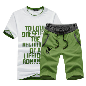 米宿2014<em>夏季男士短裤</em>t恤<em>套装</em> 男休闲五分裤大