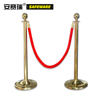 安赛瑞 金色礼宾围栏（2个装）一米线护栏 不锈钢警戒线（不含挂绳） 14507-2