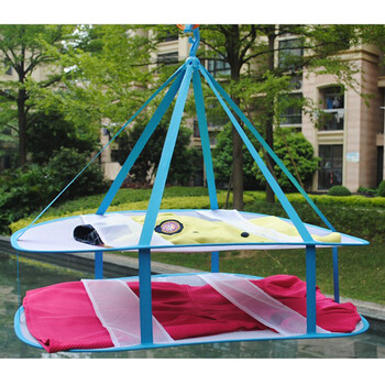 
                                        爱洗优质防风挂钩可晒毛衣袜子玩具 晒衣篮晾衣服网兜晾毛衣承重5公斤伸缩可折叠针织衫洗护晾 LS012长方形 双层长77cm                