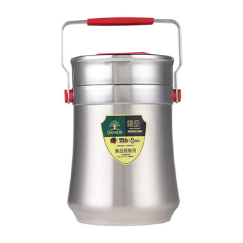 
                                        欧橡(OAK)不锈钢真空保温饭盒3层保温桶便当盒0X-2002 咖啡色1.6L                
