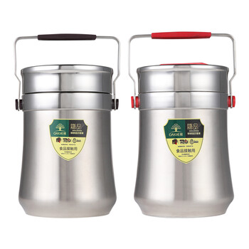 
                                        欧橡(OAK)不锈钢真空保温饭盒3层保温桶便当盒0X-2002 咖啡色1.6L                