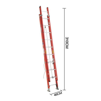 稳耐（werner）D6220-2 工程梯 玻璃钢绝缘梯子 两节延伸梯5.2米电力电工安全梯 直梯工业级通信电信登高梯