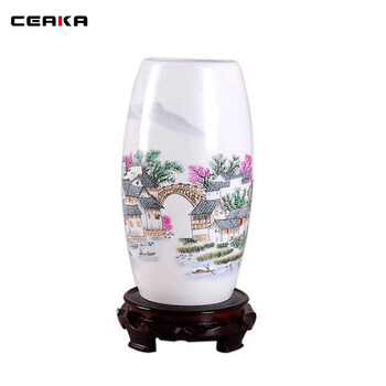 CEAKA 装饰台灯 陶瓷灯 卧室台灯床头灯 书房灯 中式 薄胎 江南水乡 BTD15