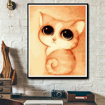 diy数字油画动物客厅卡通手绘工填色油彩画小狗狗小猫猫咪装饰画 24号