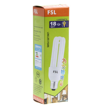 
                                                            佛山照明（FSL）节能灯泡灯管大螺口小灯泡日光灯T4-3U-18W-E27白光6500K  3只装                
