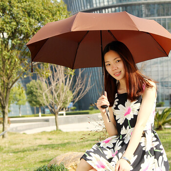 
                                        FaSoLa 轻三折伞 防晒折叠伞 女士晴雨伞 太阳伞 玫红                