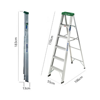 稳耐 werner 356CN 铝合金梯子加厚折叠人字梯电信通信单侧六步梯1.8米工业梯楼梯