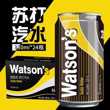 屈臣氏（Watsons） 屈臣氏苏打汽水 原味苏打汽水330ml*24罐