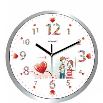 沃塔森创意艺术挂钟12寸静音设计 浪漫情人节