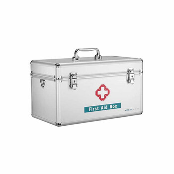 巨成 急救箱家用多功能急救箱多层出诊箱带锁铝合金箱收纳箱大号16英寸企业定制 起定量100ccjc